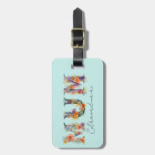 Étiquette À Bagage Mum Extraordinaire Floral Typographie (Devant Vertical)