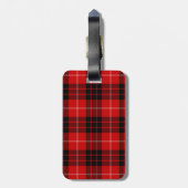 Étiquette À Bagage Munro tartan rouge noir plaid (Dos Vertical)