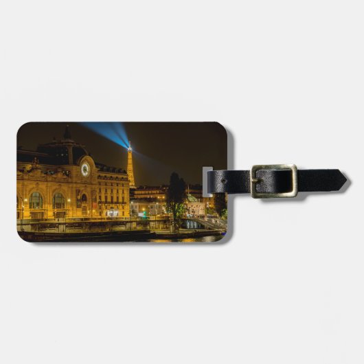 Étiquette À Bagage Musée d'Orsay à Paris la nuit (Devant horizontal)