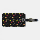 Étiquette À Bagage Musical nommé fait sur commande de motif d'ukulélé (Dos horizontal)