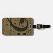 Étiquette À Bagage Musical Treble Clef Sheet Musique Classique (Devant horizontal)