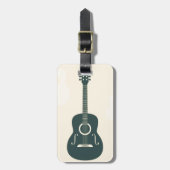 Étiquette À Bagage Musique acoustique de guitare rétro (Devant Vertical)