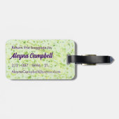 Étiquette À Bagage Musique Ajouter Votre Nom, Code QR, Crème Lime (Dos horizontal)