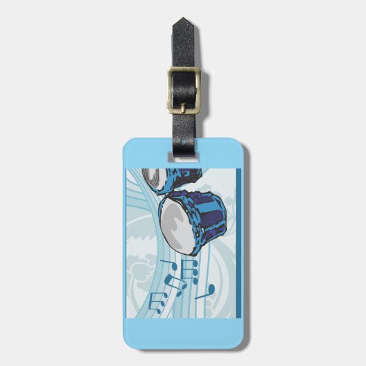 Étiquette À Bagage Musique Bongo Drum (Devant Vertical)