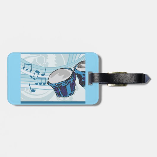 Étiquette À Bagage Musique Bongo Drum (Dos horizontal)
