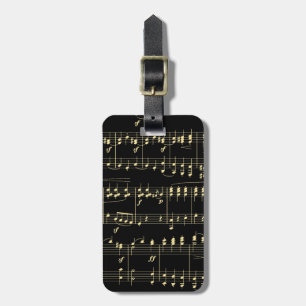 Étiquette À Bagage Musique d'or en noir