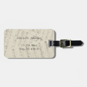 Étiquette À Bagage Musique romantique moderne notes Musique Mariage p