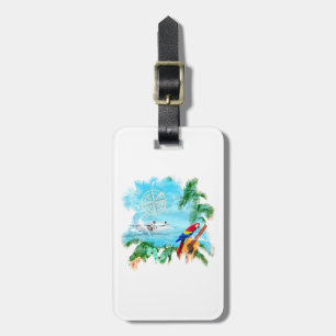 Étiquette À Bagage Musique tropicale de plage