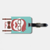 Étiquette À Bagage Mustache Gentleman Bowtie Personnalisé (Dos horizontal)