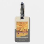 Étiquette À Bagage Myrtle Beach | Caroline du Sud (Dos Vertical)