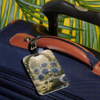 Étiquette À Bagage Mystical Blue Rose - Unique Botanique Floral