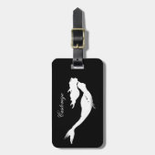 Étiquette À Bagage nage sous-marine blanche mersirène (Devant Vertical)