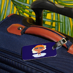 Étiquette À Bagage Nager Garçon en lunettes et Casquette de natation