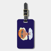 Étiquette À Bagage Nager Garçon en lunettes et Casquette de natation (Devant Vertical)