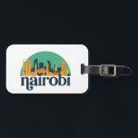 Étiquette À Bagage Nairobi Kenya City Skyline Retro Cityscape Art<br><div class="desc">Design urbain vintage et rétro avec une belle skyline, attraction touristique et art urbain. gratte-ciel Cool et silhouette de construction merchandises pour touristes et voyageurs. Parfait comme souvenir à rapporter lors de votre voyage. Enregistrez la mémoire de votre voyage et de vos vacances en famille et entre amis. La couleur...</div>