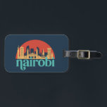 Étiquette À Bagage Nairobi Kenya City Skyline Vintage Cityscape<br><div class="desc">Design urbain vintage et rétro avec une belle skyline, attraction touristique et art urbain. gratte-ciel Cool et silhouette de construction merchandises pour touristes et voyageurs. Parfait comme souvenir à rapporter lors de votre voyage. Enregistrez la mémoire de votre voyage et de vos vacances en famille et entre amis. La couleur...</div>