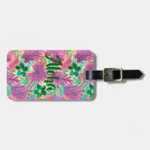 Étiquette À Bagage Nalani Hawaiian Tropical Garden Fuchsia (Devant horizontal)