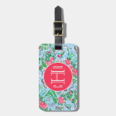 Étiquette À Bagage Nantucket Preppy Palm Beach Imprimer Retour Adress (Devant Vertical)