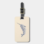 Étiquette À Bagage Narval en Points (Devant Vertical)