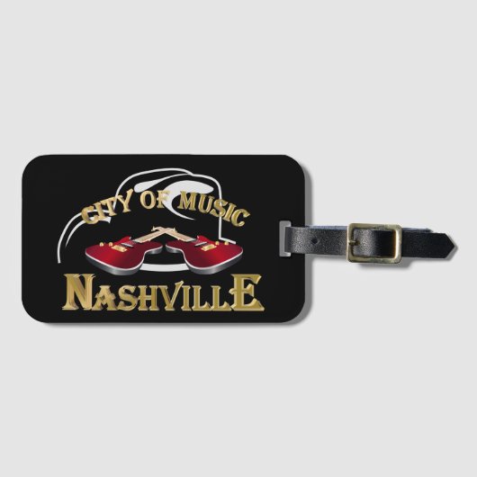 Étiquette À Bagage Nashville. City of music (Devant Horizontal)