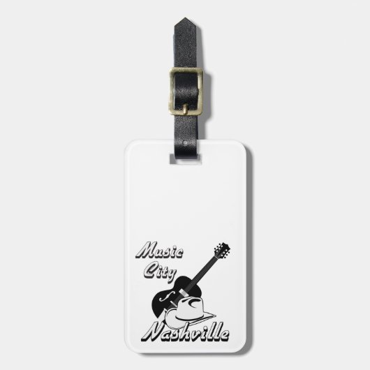 Étiquette À Bagage Nashville. Ville de musique (Devant Vertical)