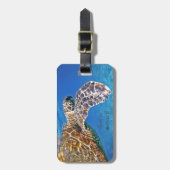 Étiquette À Bagage Natation hawaïenne de tortue de mer (Devant Vertical)