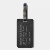 Étiquette À Bagage Natif New Yorkais noir (Dos Vertical)