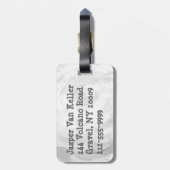 Étiquette À Bagage Natif New Yorkais noir (Dos Vertical)