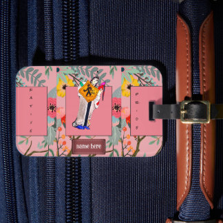 Étiquette À Bagage Native American Still Here Cartoon Floral Personna