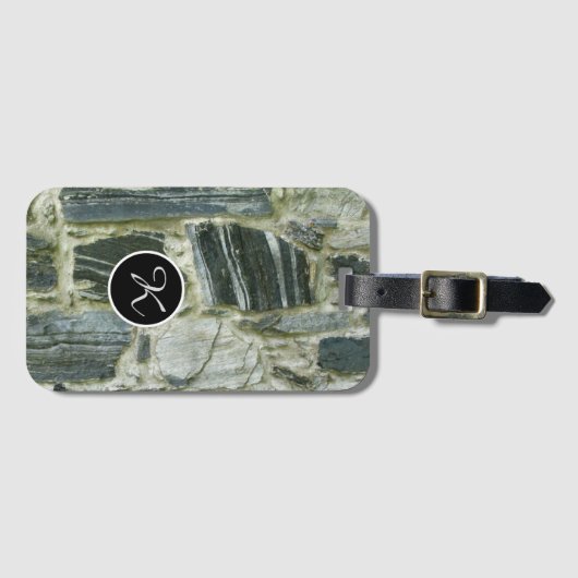 Étiquette À Bagage Nature Géologie Structure murale en pierre Monogra (Devant Horizontal)