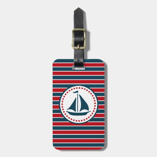 Étiquette À Bagage Nautical design (Devant Vertical)