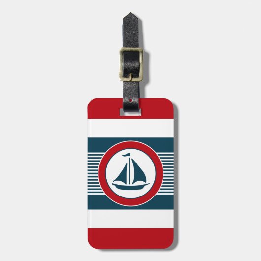 Étiquette À Bagage Nautical design (Devant Vertical)