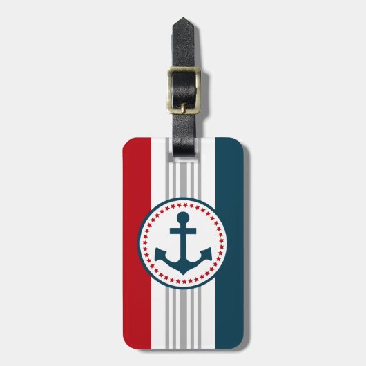 Étiquette À Bagage Nautical design (Devant Vertical)