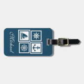 Étiquette À Bagage Nautical themed design (Devant horizontal)