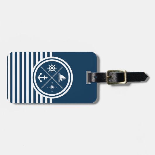 Étiquette À Bagage Nautical themed design (Devant horizontal)
