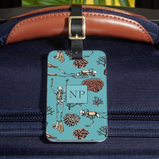 Étiquette À Bagage Nautique Turquoise Blue Ocean Plongée (Insitu Rectoal 2)