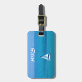 Étiquette À Bagage Navigation décorée d'un monogramme (Devant Vertical)