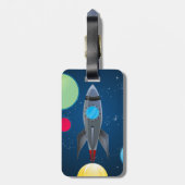 Étiquette À Bagage Navire à fusée spatiale (Dos Vertical)