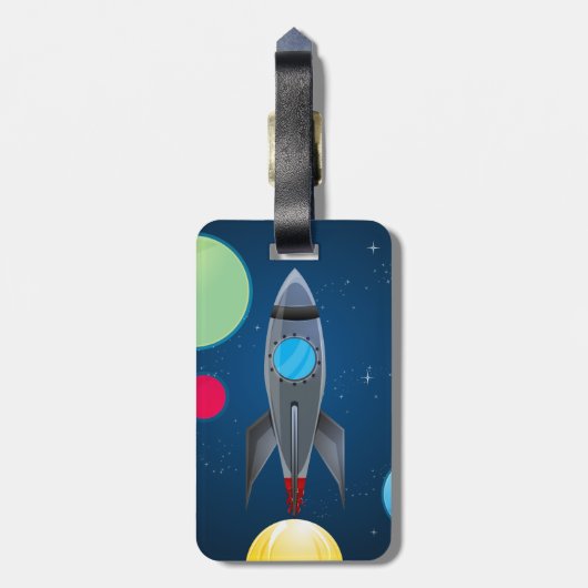 Étiquette À Bagage Navire à fusée spatiale (Dos Vertical)
