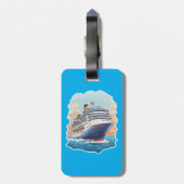 Étiquette À Bagage Navire de croisière coloré (Dos Vertical)