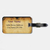 Étiquette À Bagage Navire en mer dans le parchemin tempête (Dos horizontal)