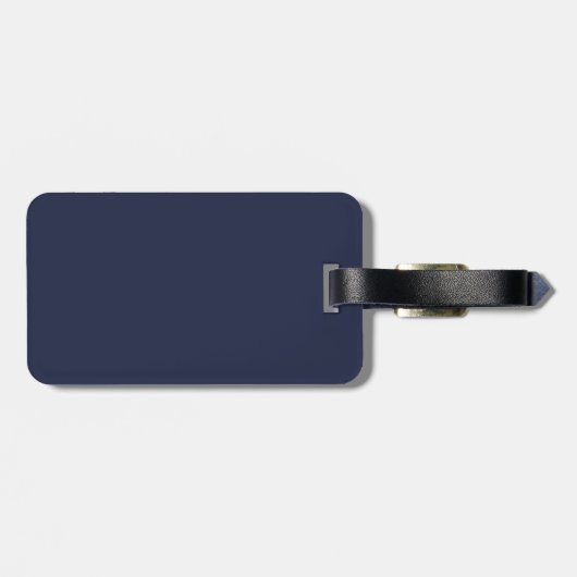 Étiquette À Bagage Navy Blue Modern Script Cuomsmen personnalisé (Dos horizontal)