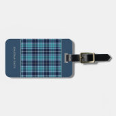 Étiquette À Bagage Navy Blue Scottish Tartan Pattern (Devant horizontal)