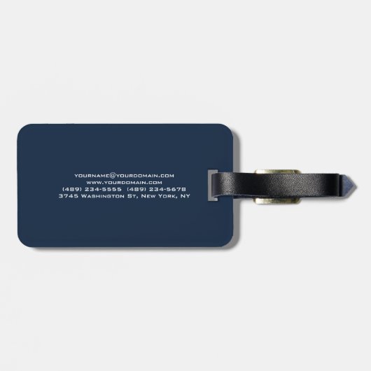 Étiquette À Bagage Navy Blue Spécial Unique Moderne Consultant (Dos horizontal)