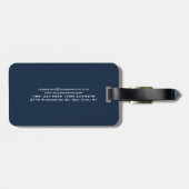 Étiquette À Bagage Navy Blue Special Unique Moderne Directeur Exécuti (Dos horizontal)