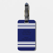 Étiquette À Bagage Navy Blue White Team (Dos Vertical)