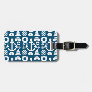 Étiquette À Bagage Navy sailor Element sea pattern