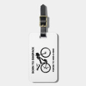 Étiquette À Bagage Né À Bikepack Forcé À La Randonnée À Vélo (Devant Vertical)