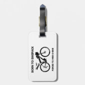 Étiquette À Bagage Né À Bikepack Forcé À La Randonnée À Vélo (Dos Vertical)