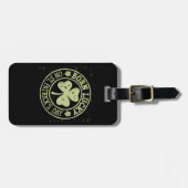 Étiquette À Bagage Né Lucky sur St Patrick's Day Irlandais Anniversai (Devant horizontal)